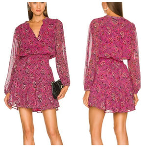 A.L.C. Sari Silk Mini Dress pink floral 6